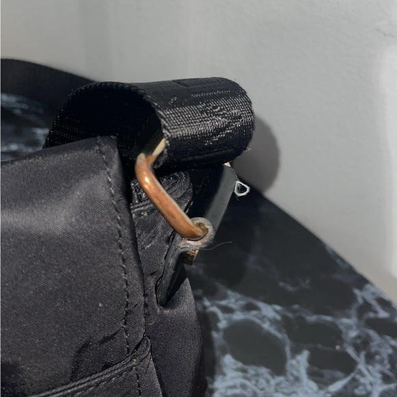 CALVIN KLEIN Handbag Black Nylon Crossbody Calvin Klein Print on Strap AUTHENTIC - Picture 10 of 16